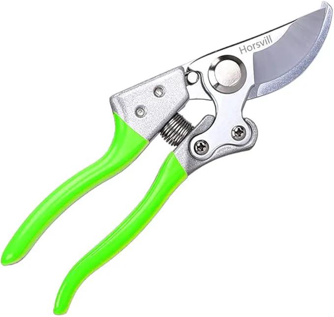 Garden Shears, Japanese Pruning Shears for Heavy Duty, Flowers Herbs Grapes Plant and Branch Cutters, Clippers, Trimmers, Scissors (Green) by GreenHaven Gardens