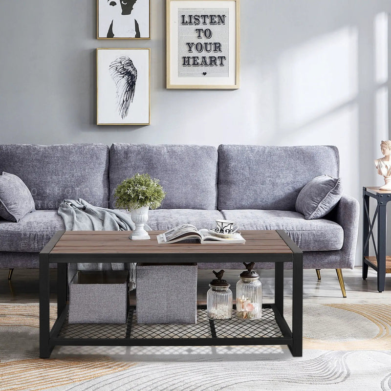 Console Coffee Table With Reclaimed Wood Finish, For Living Room - Natural by HouseOfZazla