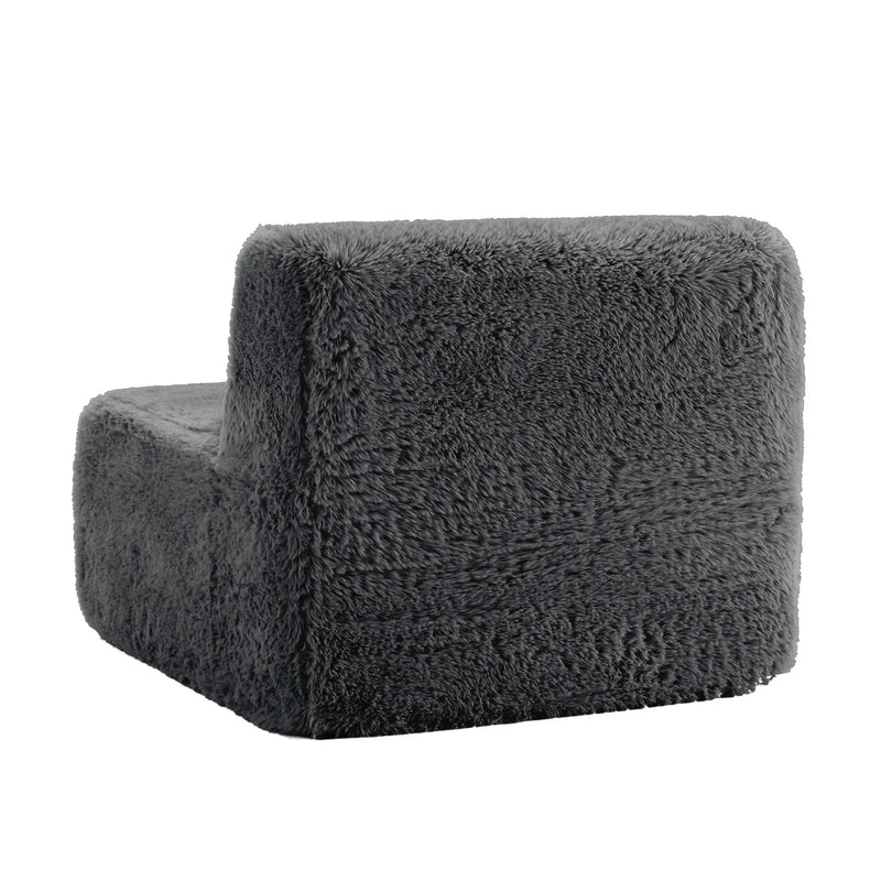 Aviana Armless Sofa With Pillow Plush Fabric - Dark by HouseOfZazla