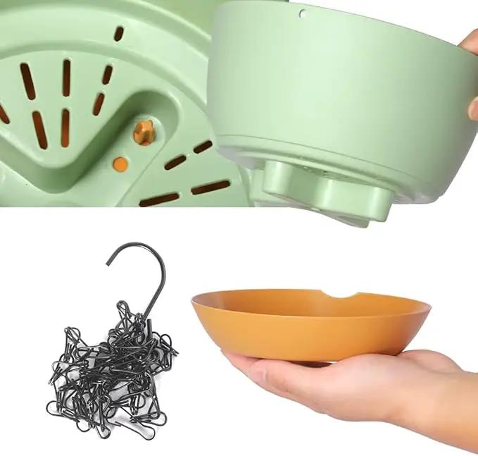2 Pack Plastic Hanging Planters 10 Inch Hanging Pots with Drainage Hole for Indoor Outdoor Plants, Round Hanging Basket with Removable Tray for Home Garden Porch Balcony Patio Decor by GreenHaven Gardens