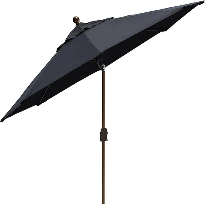EliteShade USA 10-Year-Non-Fading 9Ft Market Umbrella Patio Umbrella Outdoor Table Umbrella with Ventilation, Black by GreenHaven Gardens