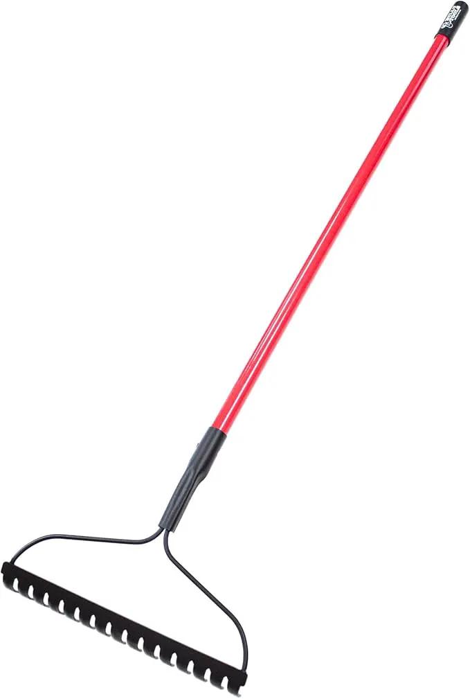 BULLY TOOLS 92309 12-Gauge 16-Inch Bow Rake with Fiberglass Handle and 16 Steel Tines, 58-Inch by GreenHaven Gardens