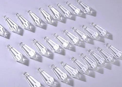 H&D HYALINE & DORA H&D 50pcs 38mm Crystal Icicle Pendant Chandelier Prisms Drops Lamp Candle Holders Curtain DIY Parts(Clear) by GreenHaven Gardens