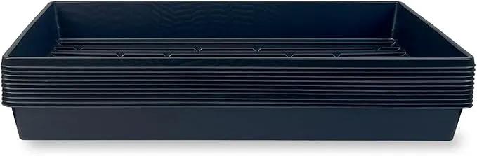 10 Plant Growing Trays (No Drain Holes) - 20" x 10" - Perfect Garden Seed Starter Grow Trays: for Seedlings, Indoor Gardening, Growing Microgreens, Wheatgrass & More - Soil or Hydroponic by GreenHaven Gardens