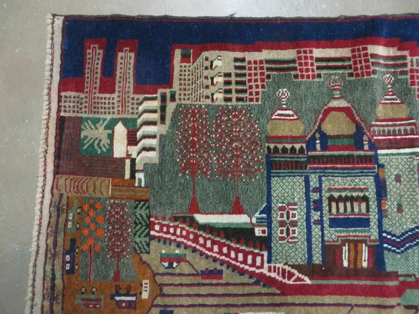 3' X 5' New Vintage Handmade Afghan Balouch Tribal Wool Pictorial Rug # 302 by Jewel Rugs