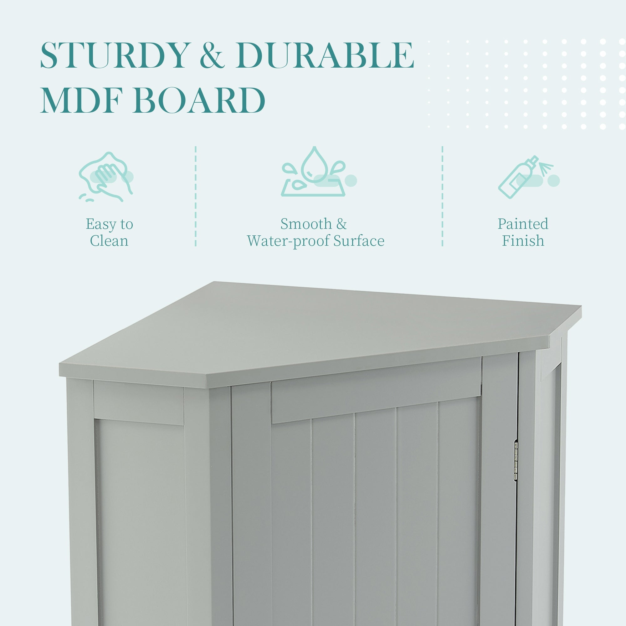 Grey Bathroom Cabinet Triangle Corner Storage With Adjustable Shelf by HouseOfZazla