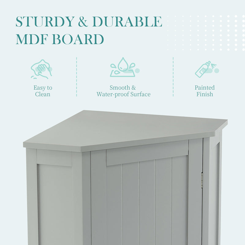Grey Bathroom Cabinet Triangle Corner Storage With Adjustable Shelf by HouseOfZazla