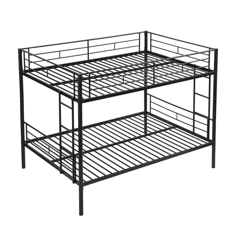 Modern Metal Bunk Bed, Full Over Full, No Box Spring Needed - Black by HouseOfZazla