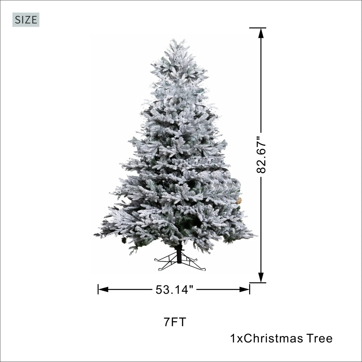 7 Ft Snow-Flocked PE/PVC Hybrid Christmas Tree by HouseOfZazla