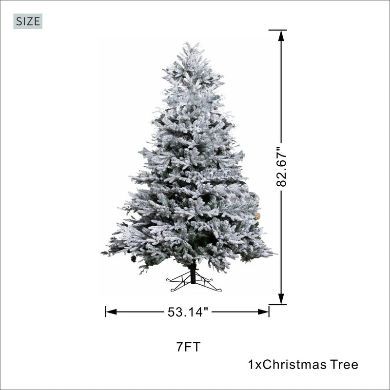 7 Ft Snow-Flocked PE/PVC Hybrid Christmas Tree by HouseOfZazla