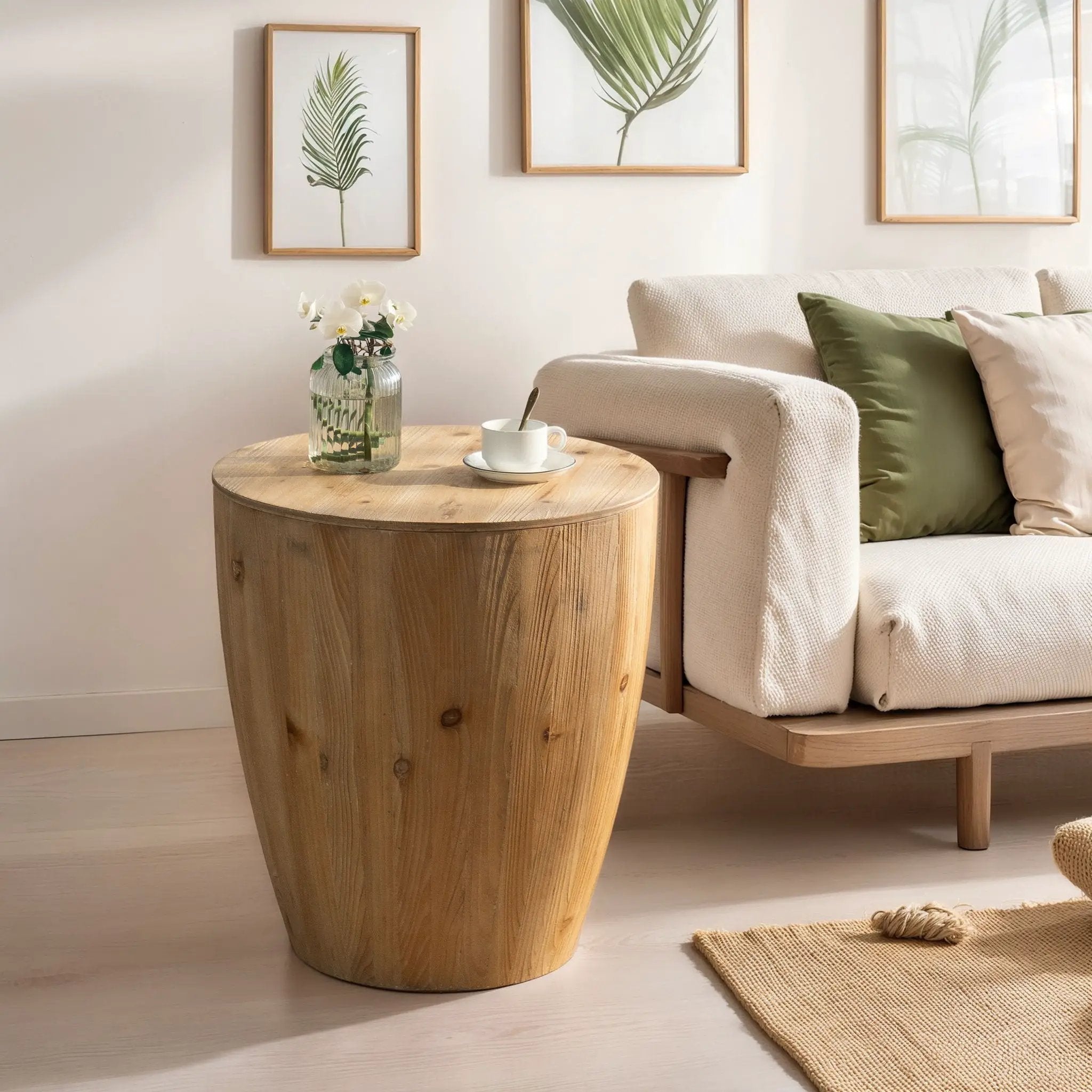 Vintage Style Barrel Coffee Table With Storage by Unique Piece Furniture
