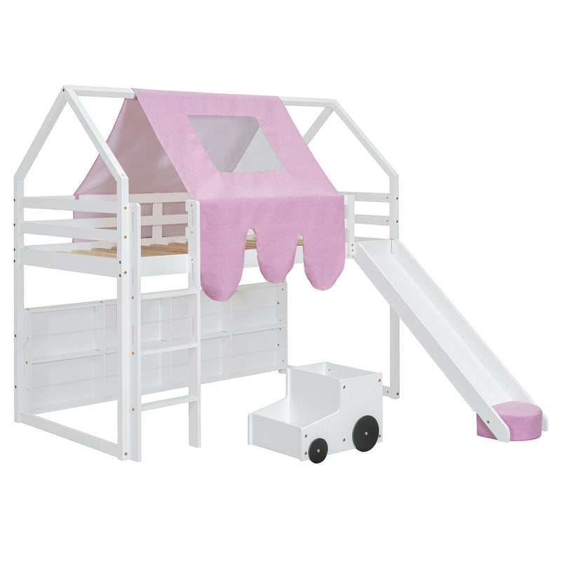 Loft Bed With House Shaped Frame And Tent by HouseOfZazla