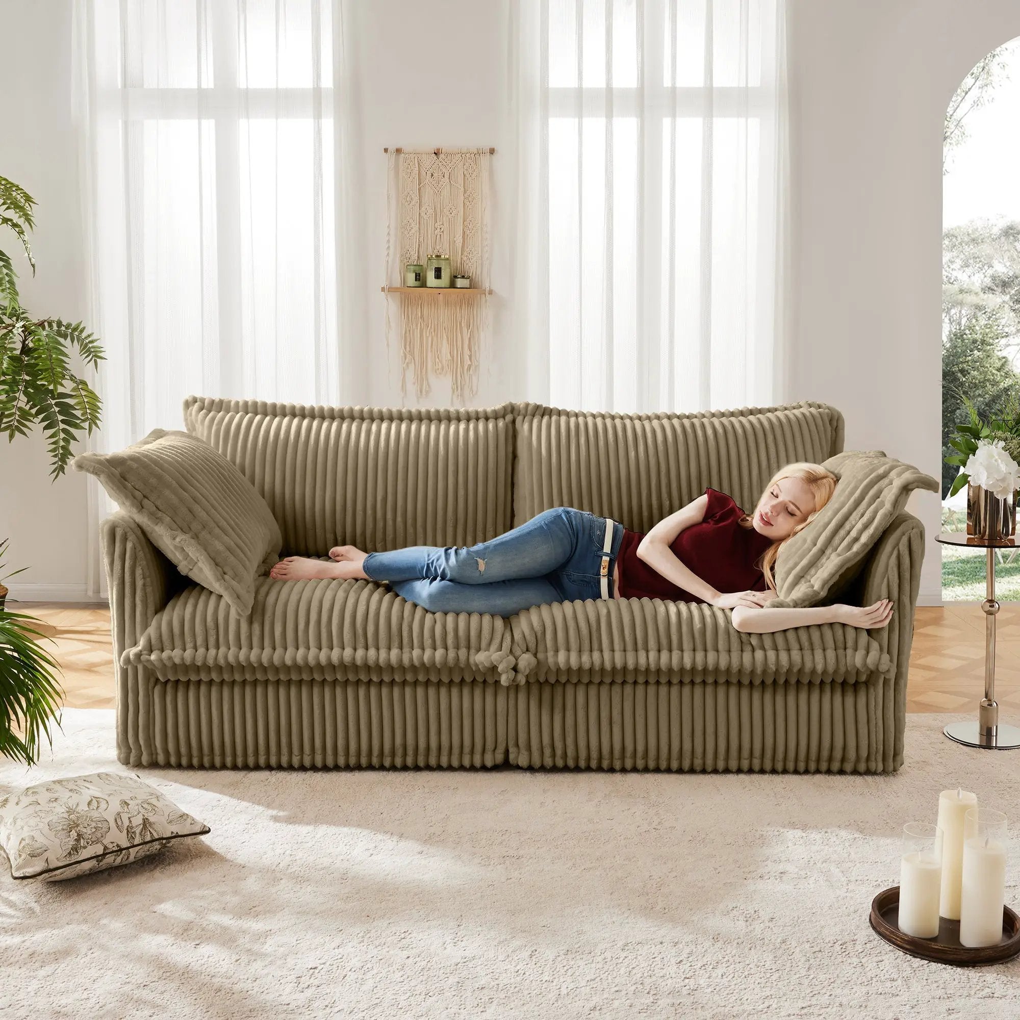 Modern Slipcovered 2-Seat Sofa Couches for Living Room by HouseOfZazla
