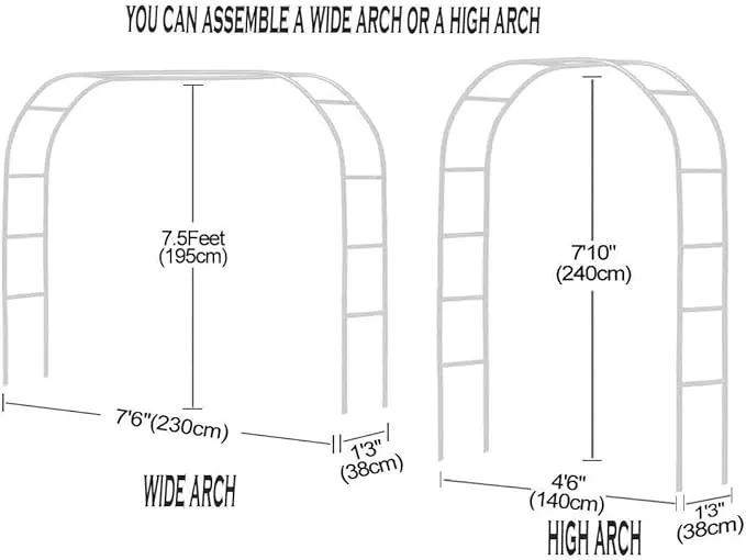 Tytroy Reconfigurable & Easy-to-Assemble Metal Outdoor & Indoor 7'6" Garden or Wedding Arch Arbor for Wedding Bridal Party Elegant Decorations & Garden Climbing Plants Vines (White 1PC) by GreenHaven Gardens