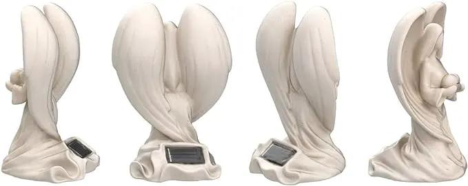 Solar Light Angel Statue, Unique Funeral Memorial Gifts, Light Up Angels in Loving Memory, Remembrance Gift for Loss of Loved One with Condolences Card by GreenHaven Gardens
