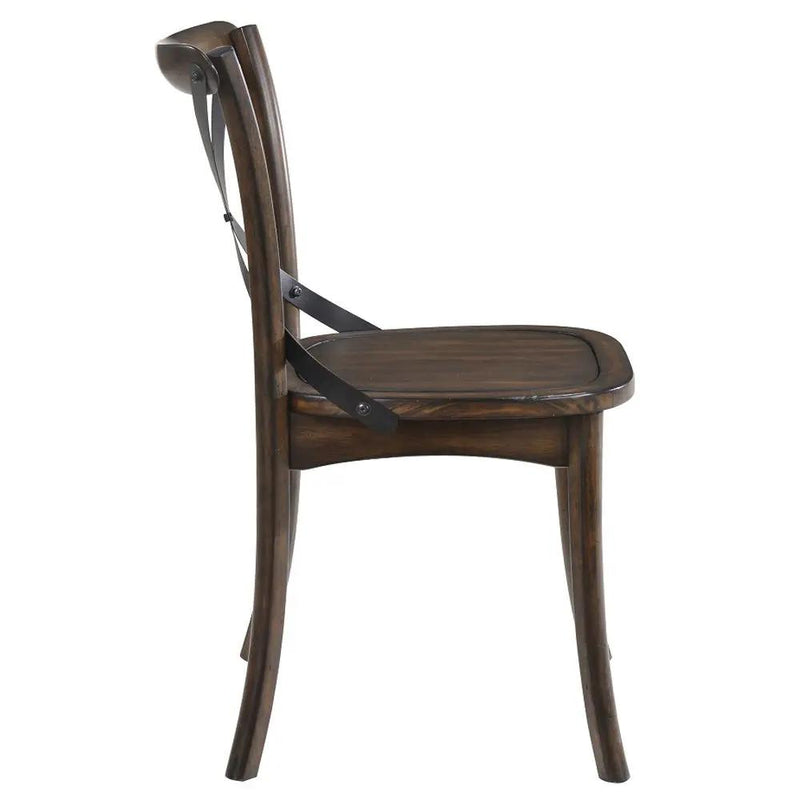 Kaelyn - Side Chair (Set of 2) - Dark Oak & Black Metal by Unique Piece Furniture