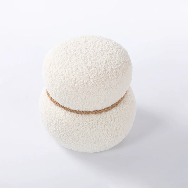 Snowman Stool With Cushion And Solid Wood Frame