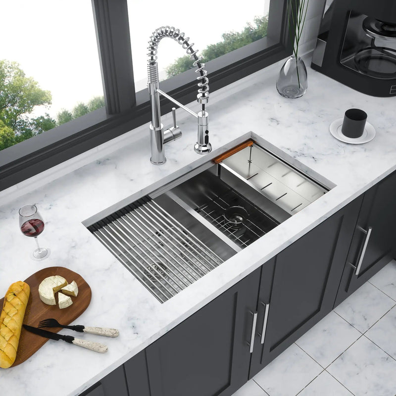 Modern Double Bowl Undermount Kitchen Sink by HouseOfZazla