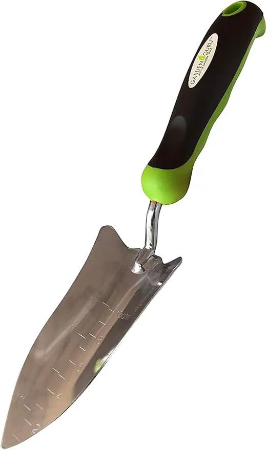 Garden Guru Transplanter Trowel Shovel - Stainless Steel - Rust Resistant - Ergonomic Grip - Perfect Hand Shovel Tool for Gardening Weeding Transplanting and Digging in Garden Beds by GreenHaven Gardens