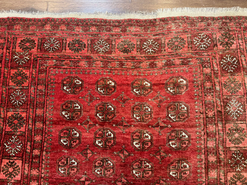 Antique Persian Turkoman Rug 5x6, Red by Jewel Rugs