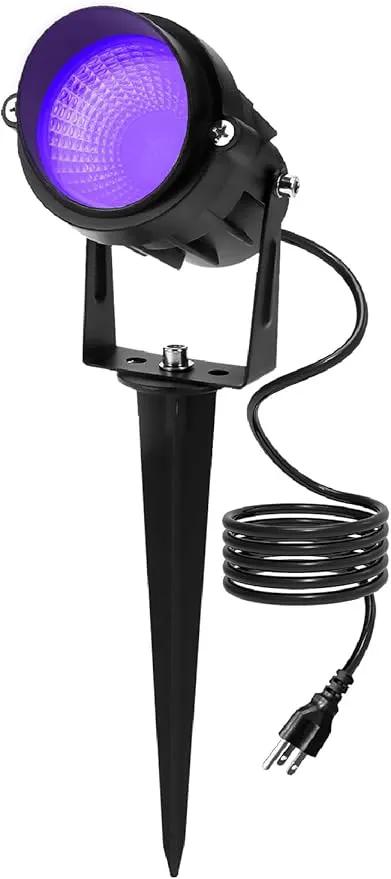 Halloween Black Light Outdoor Spotlight, 12W Purple LED Spotlights Blacklight, Waterproof Spot Landscape Lights with US Plug for Glow Party, Poster, Bar, Yard, Garden Gyms Decor (1Pack) by GreenHaven Gardens