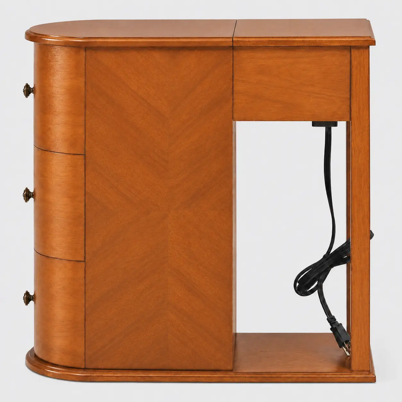 Modern End Table with Hidden Cup Holder Drawer by HouseOfZazla