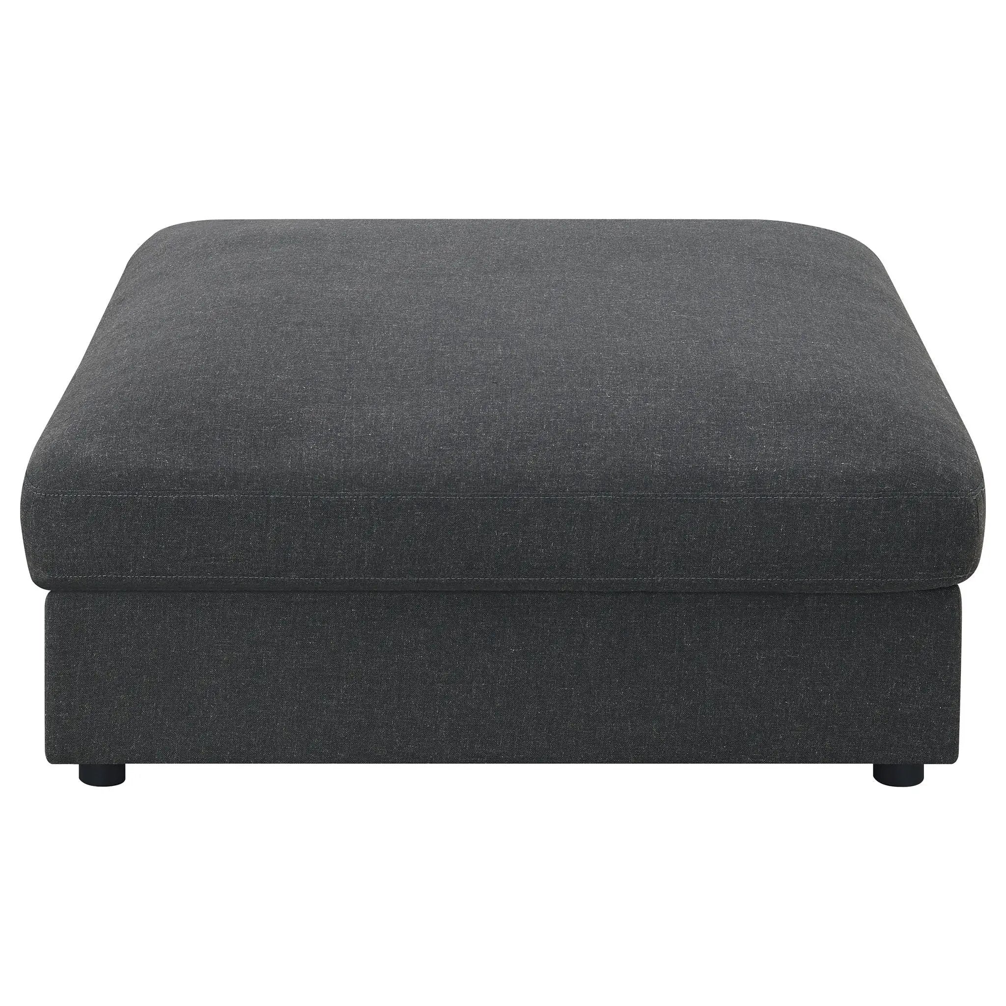 Serene Square Upholstered Ottoman Charcoal by Unique Piece Furniture