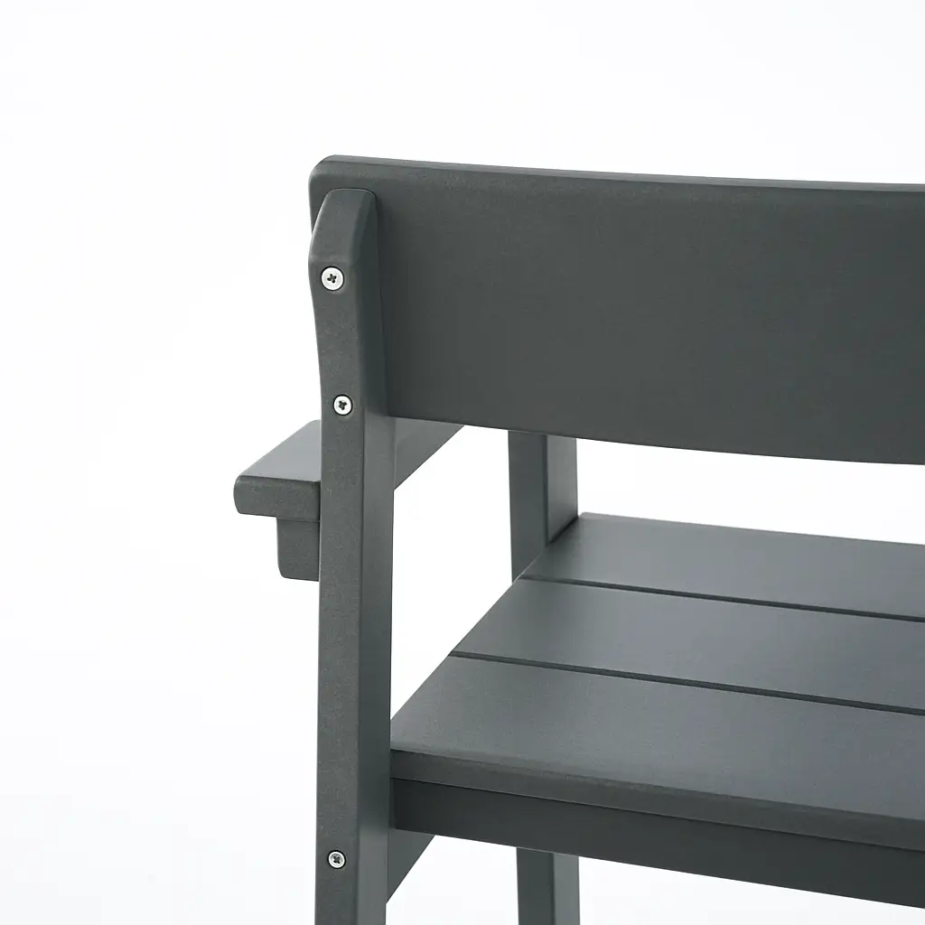 Grey HDPE Outdoor & Garden Armchairs with Backrest by HouseOfZazla