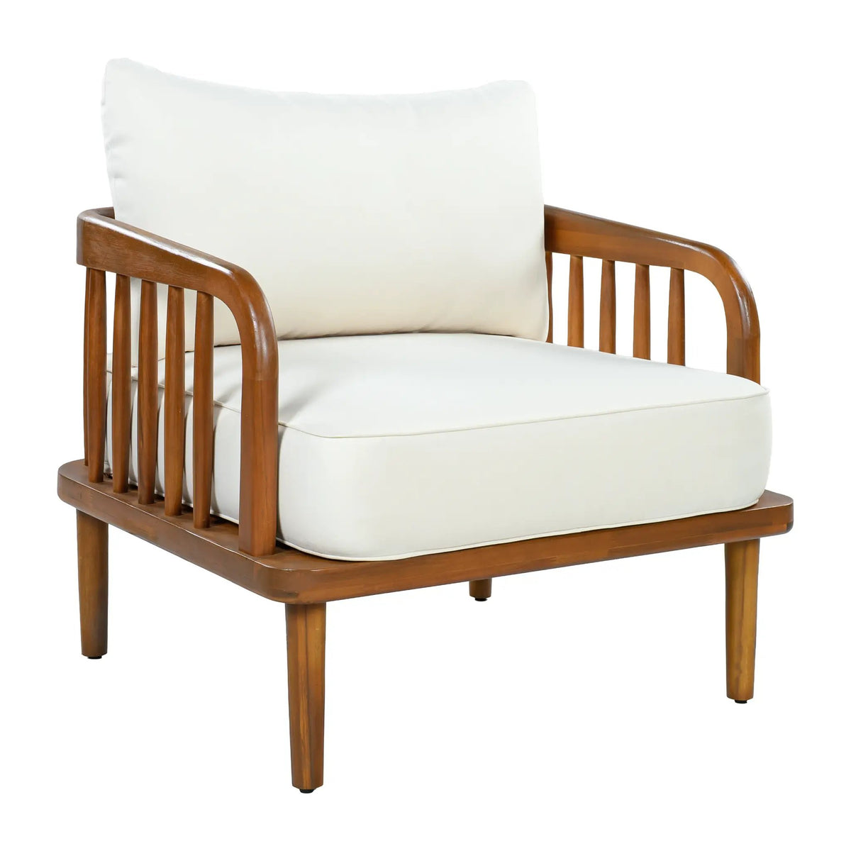 Acacia Wood Outdoor Patio Chair with Vertical Slatted Arms by HouseOfZazla