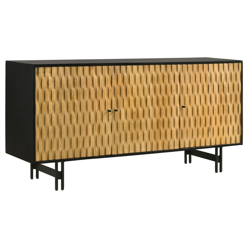 Madrid - 3 Door Accent Cabinet Doors - Natural / Black by HouseOfZazla