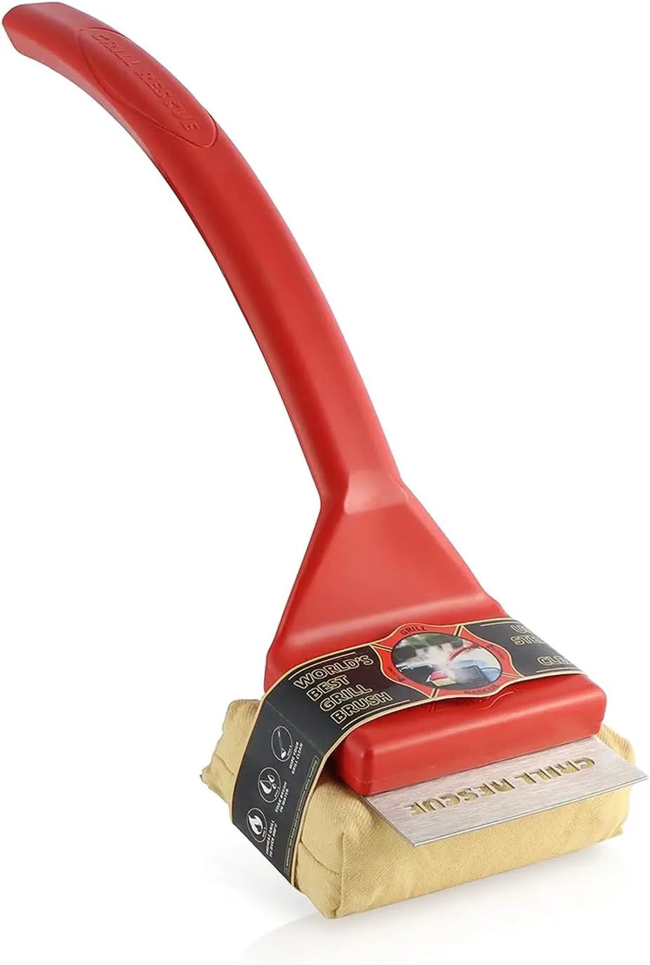 Grill Rescue BBQ Replaceable Cleaning Head, Bristle Free - Durable and Unique Grill Tools for Cast Iron or Stainless-Steel Grates, Barbecue Cleaner by GreenHaven Gardens