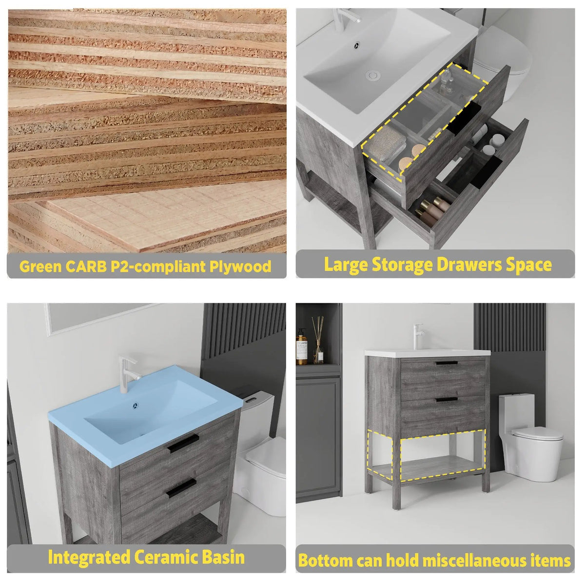 24 Inch Freestanding Bathroom Vanity with Sink by HouseOfZazla