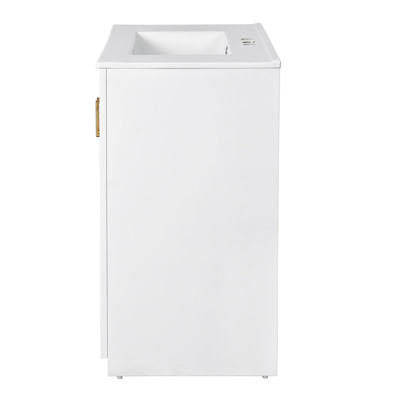 Ceramic Sink Combo, Freestanding Vanity Set With 3 Drawers & Soft Closing Doors by HouseOfZazla