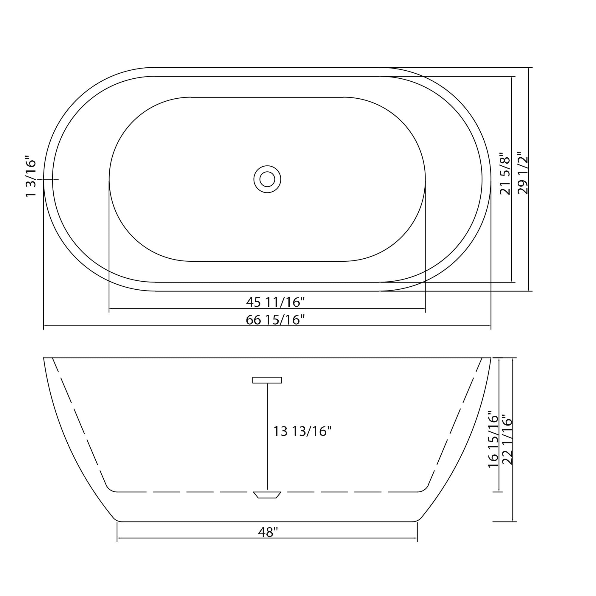 Elegant Oval Freestanding Bathtub, Overflow & Pop Up Drain by HouseOfZazla