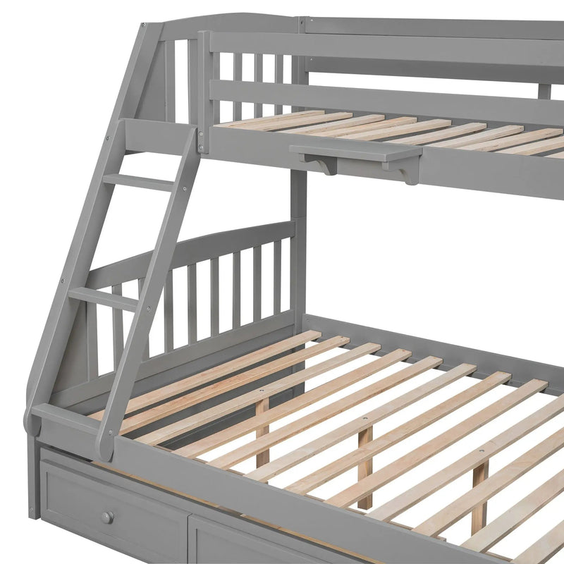 Bunk Bed With Drawers, Ladder And Storage Staircase by HouseOfZazla
