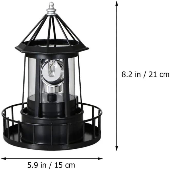 Cabilock LED Rotating Lighthouse Solar Beacon Tower Lamp Water Resistant Lighthouse Light Ornament for Garden Yard Outdoor Decor by GreenHaven Gardens
