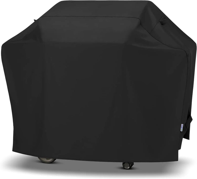 SunPatio Gas Grill Cover 60 Inch, Outdoor Heavy Duty Waterproof Barbecue Gas Cover, UV and Fade Resistant, All Weather Protection Compatible for Weber Charbroil Brinkmann Grills and More, Black by GreenHaven Gardens