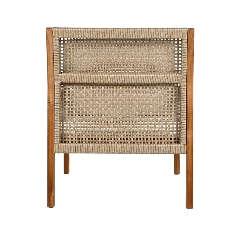 Acacia Wood Patio Furniture Club Chair, Outdoor Wicker Armchair by HouseOfZazla