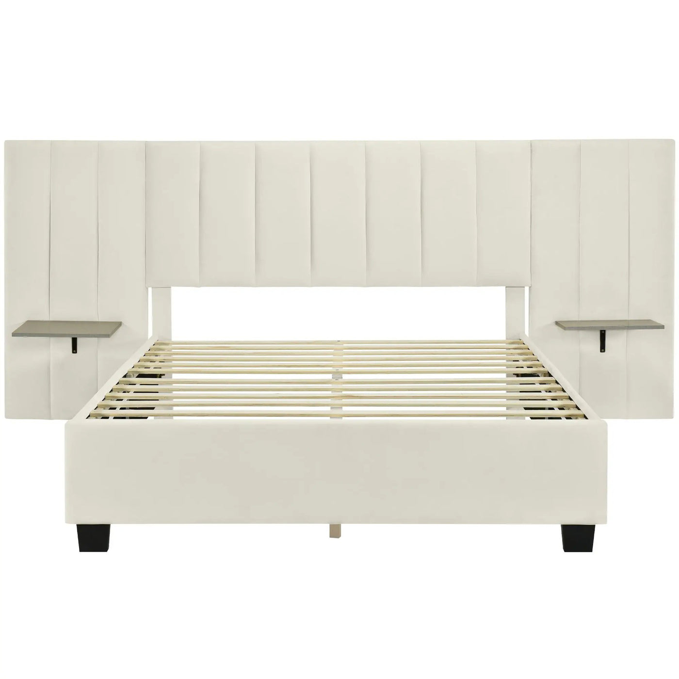 Upholstered Platform Bed With Big Headboard by Unique Piece Furniture