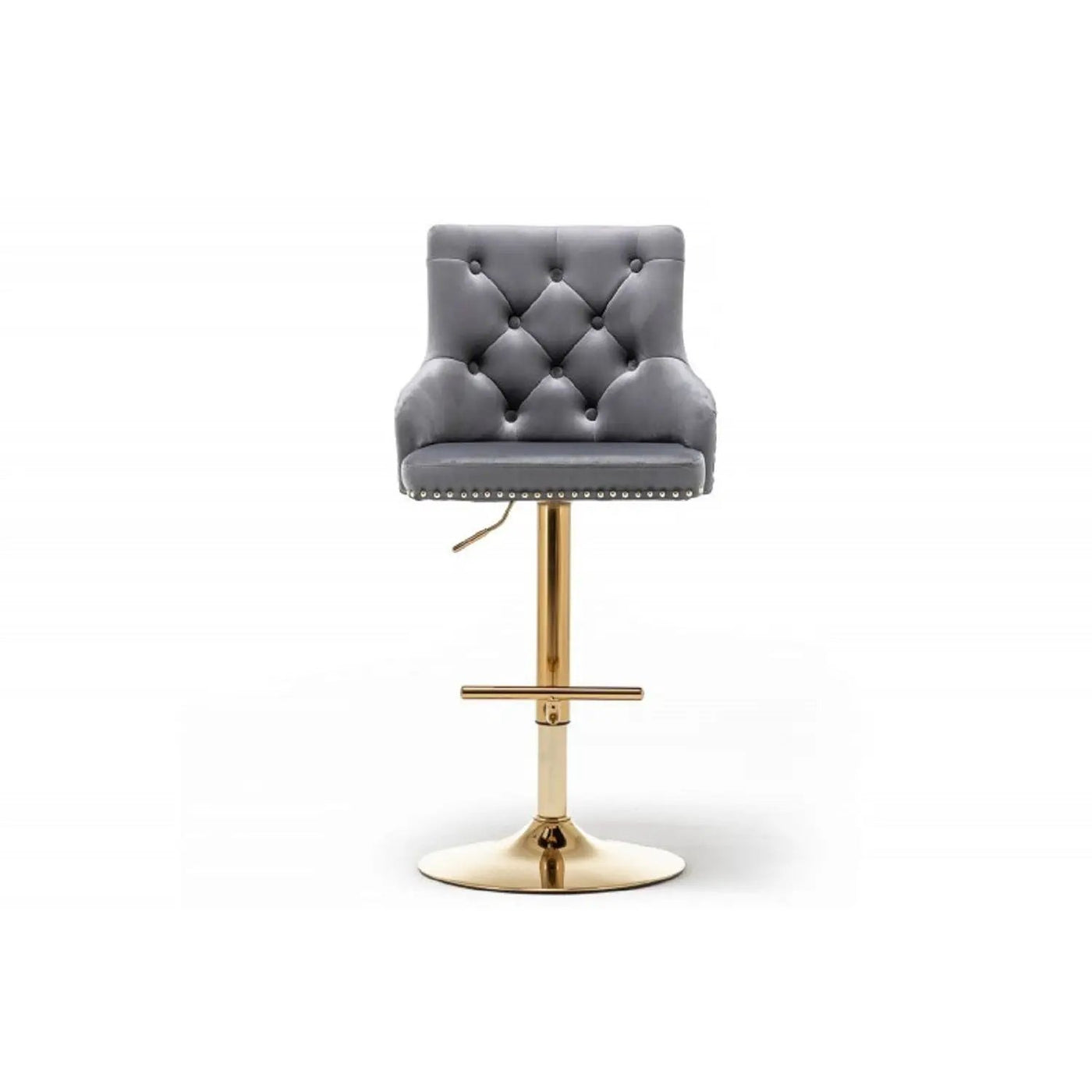 Adjustable Swivel Bar Stool With Nailhead Trim (Set of 2) by Unique Piece Furniture