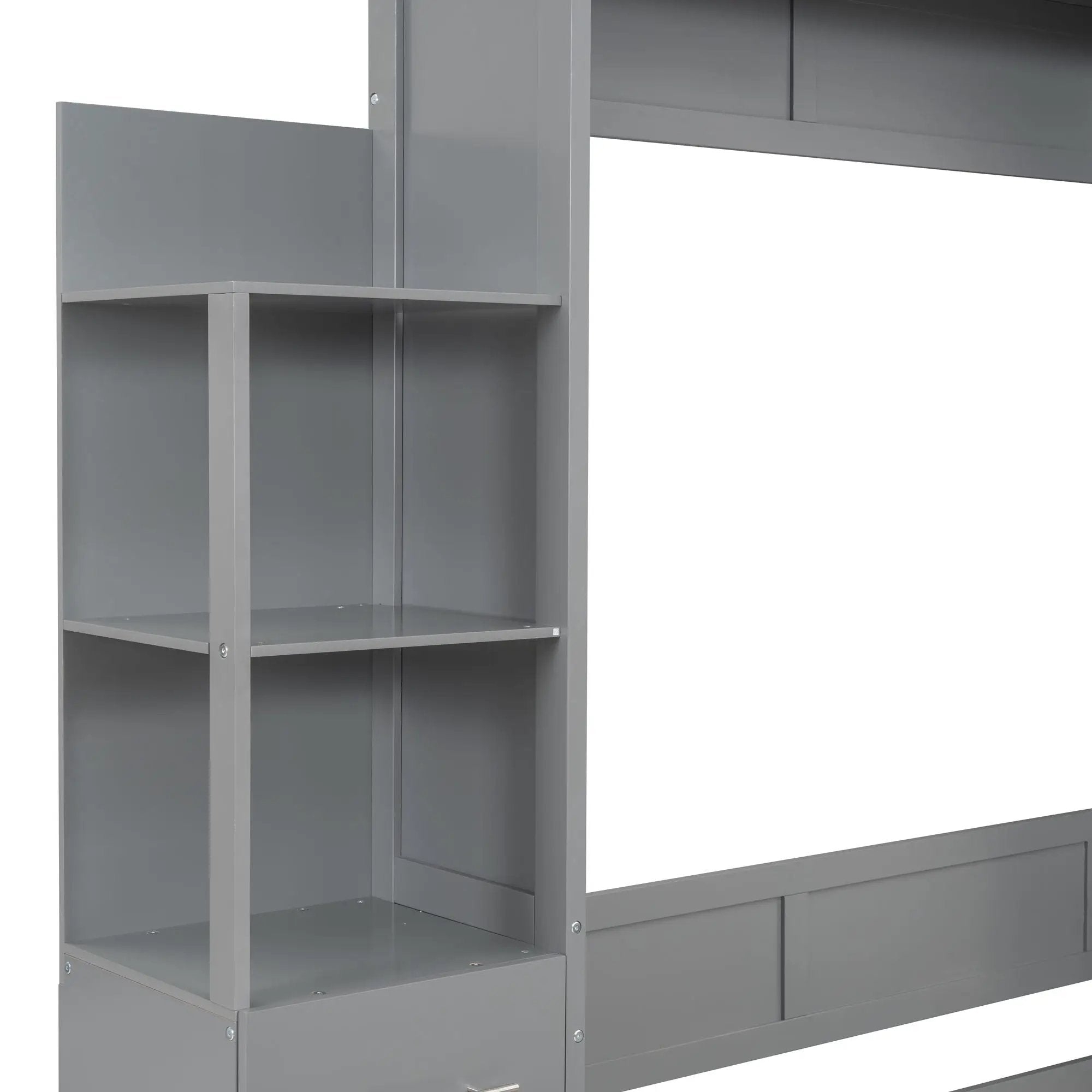 Murphy Wall Bed With LED Lights, Shelves And Drawers