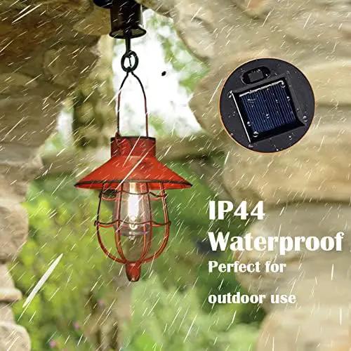 YAKii 2 Pack Solar Lantern Hanging Waterproof Outdoor Metal Solar Lamp with Warm White Light Decorate for Yard Garden Pathway Patio Porch Decor (Red) by GreenHaven Gardens
