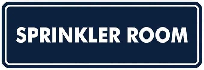 Signs ByLITA Standard Sprinkler Room Sign (Navy Blue/White) - Large by GreenHaven Gardens