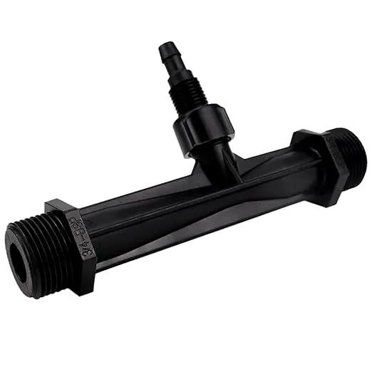 Fertilizer Injector Tube, Irrigation Venturi Fertilizer Injector 3/4Inch Agriculture Garden Fertilizer Mixer Injector Agriculture Tool Plastic (Black) by GreenHaven Gardens