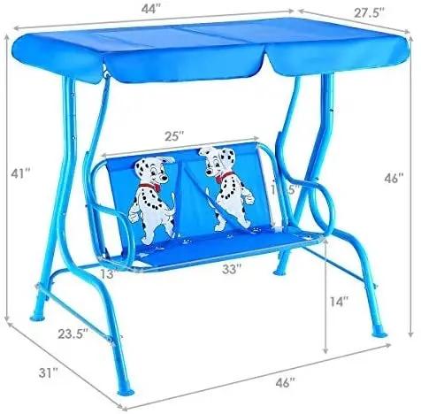 Outdoor Kids Patio Swing Bench with Canopy 2 Seats by DirectDeals