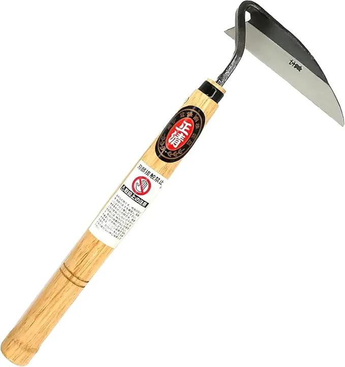 Kana Hoe 217 Japanese Garden Tool - Hand Hoe/Sickle is Perfect for Weeding and Cultivating. The Blade Edge is Very Sharp. (Left-Handed) by GreenHaven Gardens