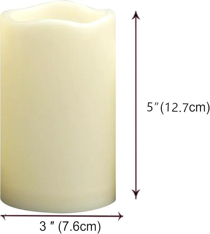 CANDLE CHOICE Waterproof Outdoor Battery Operated Flameless Candles with Timer Flickering Plastic Resin Electric LED Pillar Lights for Lantern Patio Garden Wedding Party Decorations 3x5 Inches 2 Pack by GreenHaven Gardens