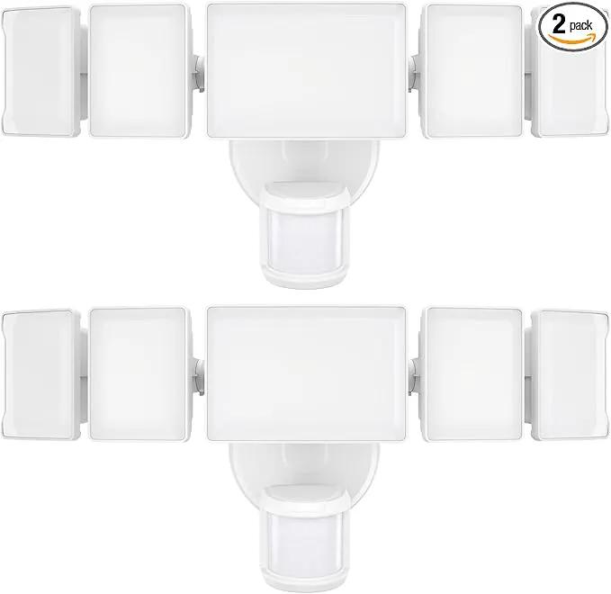 Olafus 100W Motion Sensor Outdoor Lights, 10000LM 2 Pack Motion Sensor Flood Light, Dusk to Dawn Outdoor Lighting, IP65 Waterproof Motion Detector Lights for Outside, White by GreenHaven Gardens