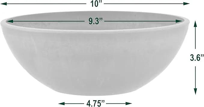 PSW Pot M25TC Collection Shallow Garden Bowl Low Planter for Succulents, Bonsai, Fairy Gardens, Herbs, 10-inch, Terra Cotta Color by GreenHaven Gardens