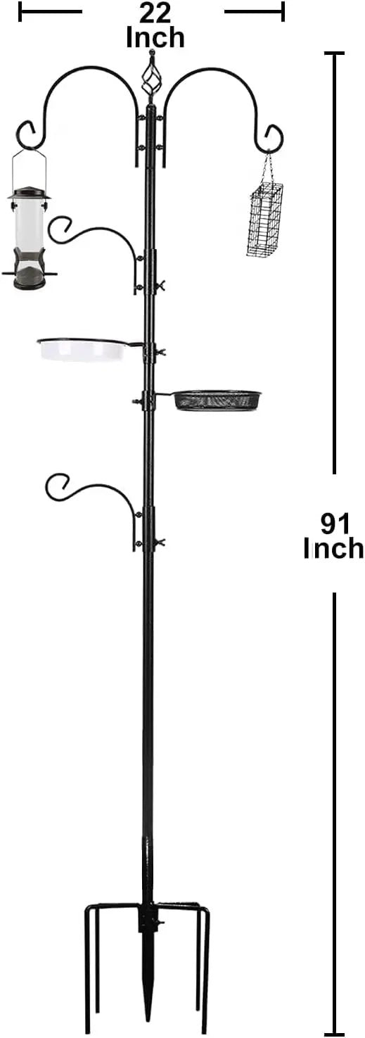 ERYTLLY Bird Feeding Station Kit Bird Feeder Pole Wild Bird Feeder Hanging Kit Planter Hanger Multi Feeder Hanging with Metal Suet Feeder Bird Bath for Attracting Wild Birds by GreenHaven Gardens